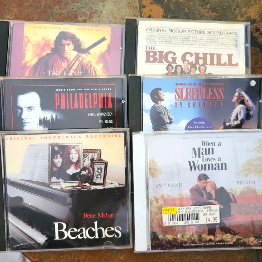 Soundtracks Big Chill, Sleepless in Seattle, Beaches, When a Man Loves a Woman …